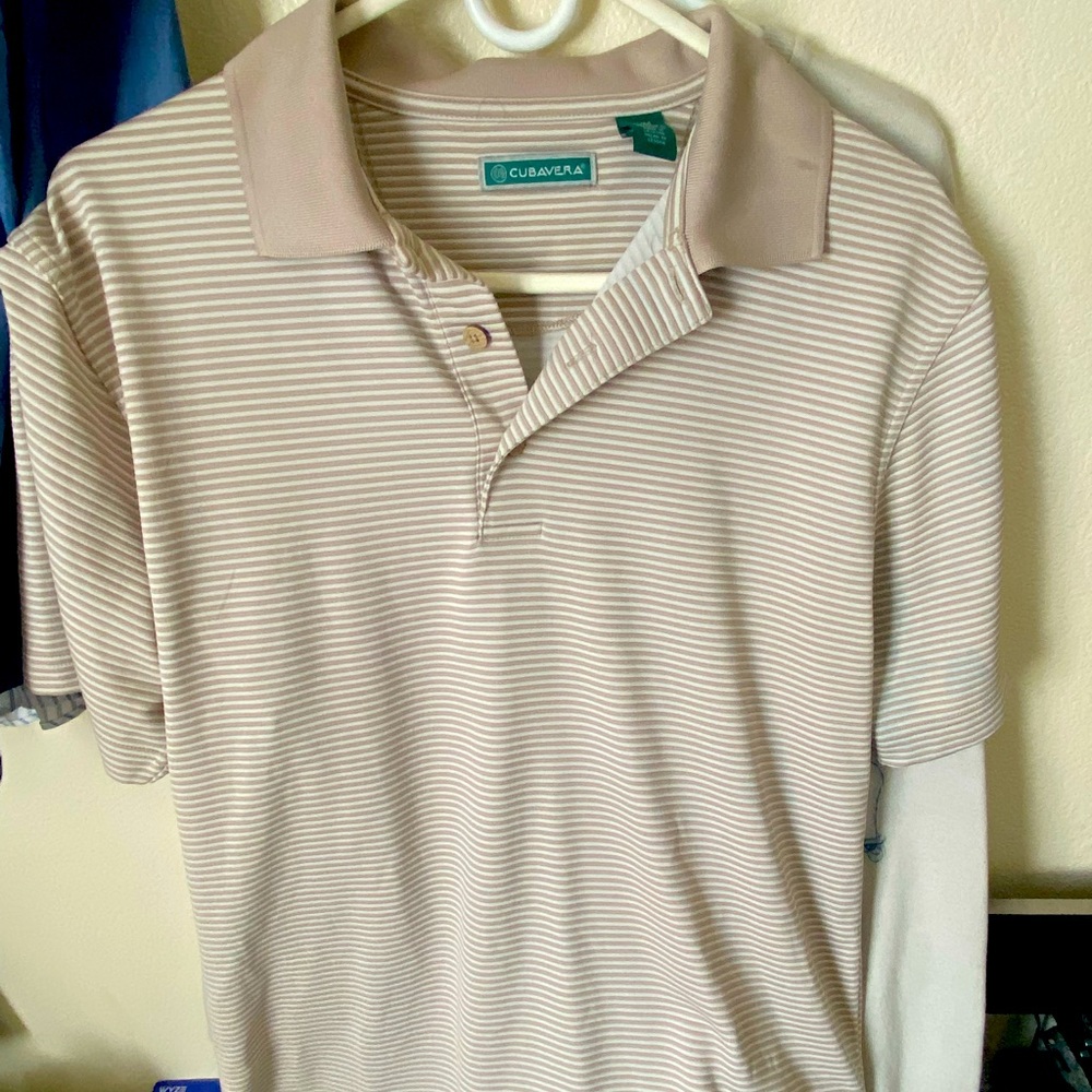 Size medium beige cubavera collar shirt